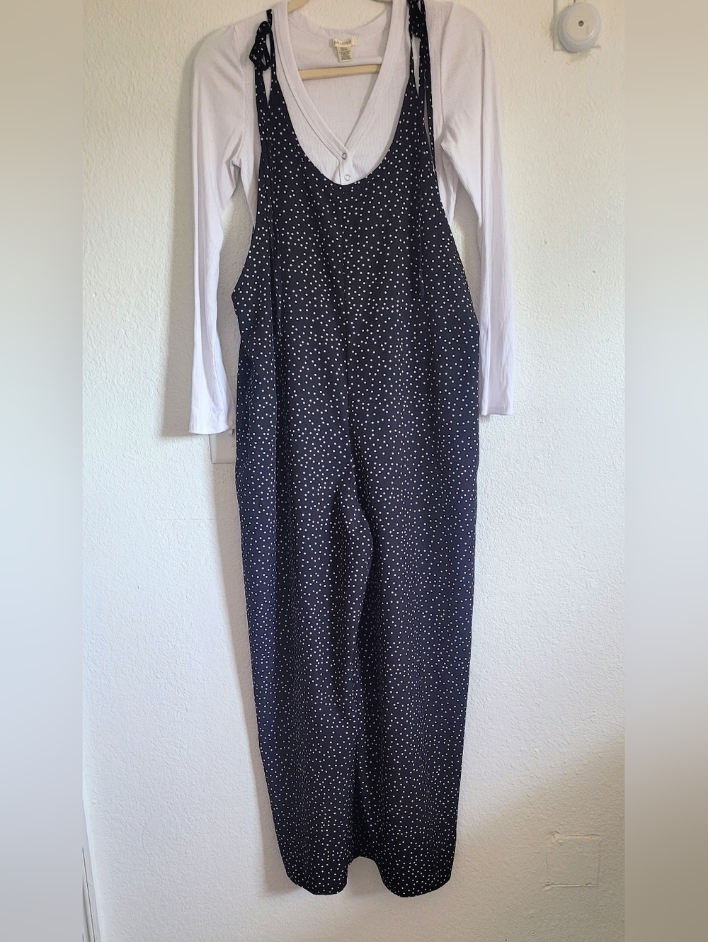 SHEIN Black Jumpsuit with White Polka Dots (GB)